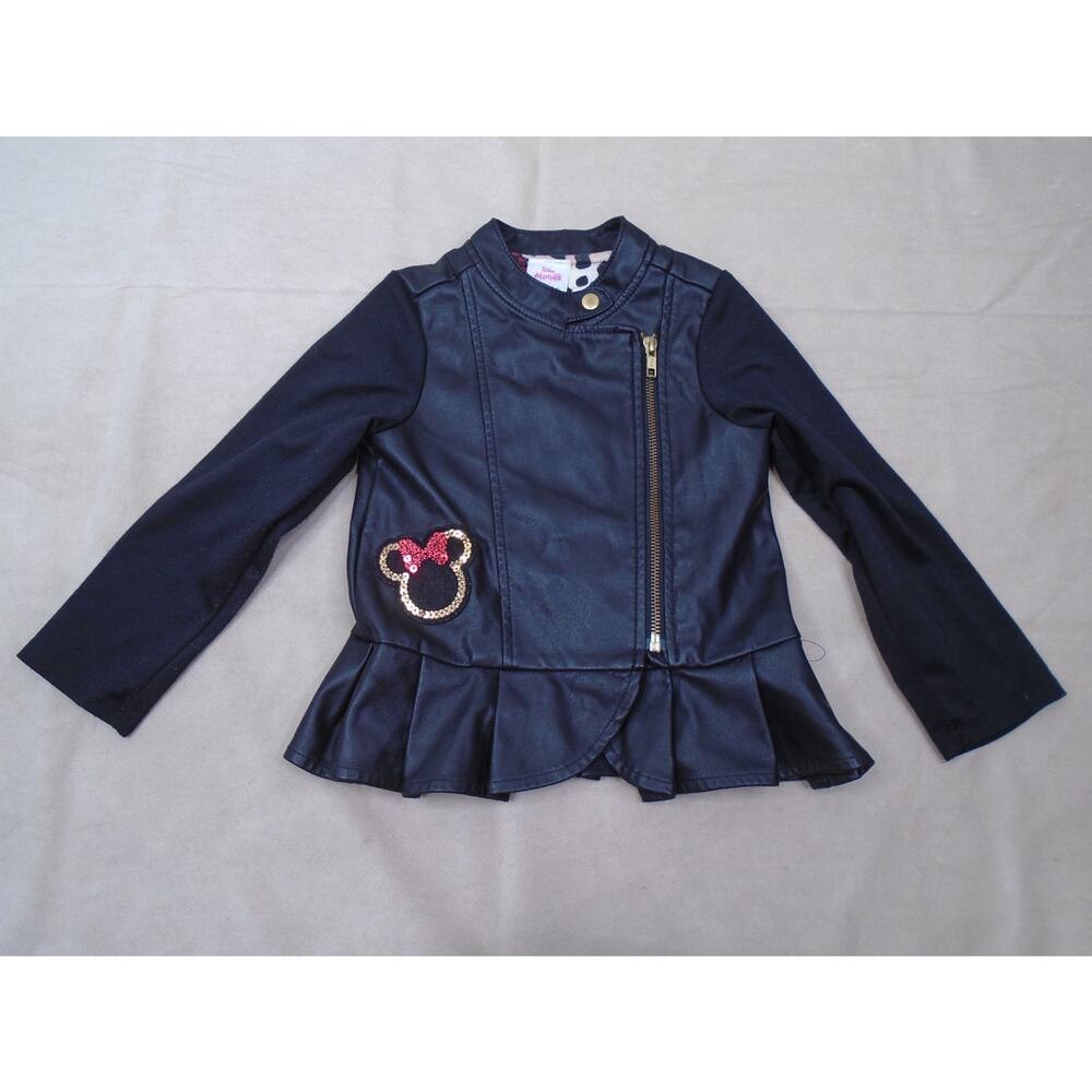 Disney Junior Minnie Mouse Faux Leather Peplum Jacket | Girls 4T